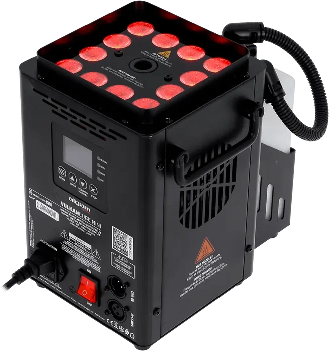 ALGAMLIGHT Machine à Fumée Compacte Verticale LED 1200W avec Télécommande DMX - Noir
