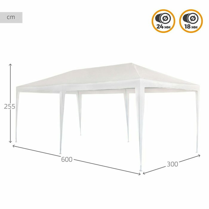 Tonnelle Aktive Blanc 300 x 600 cm Métal Plastique