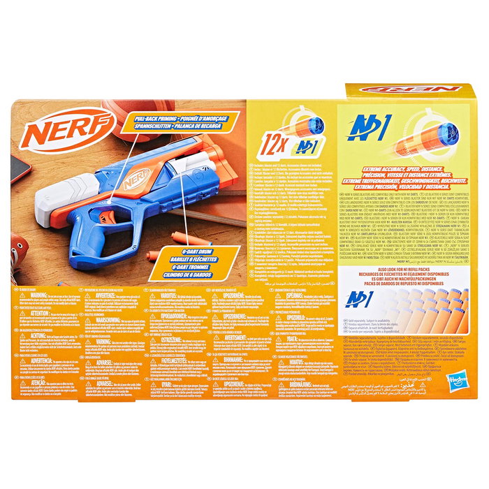 Nerf N Series Agility F8629 Hasbro - Blaster avec Tambour Rotatif de 6 Darts - Version Multilingue (Anglais, Français, Allemand, Italien, Portugais, Espagnol) - Pour 8 Ans et Plus