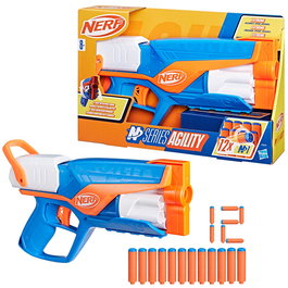 Nerf N Series Agility F8629 Hasbro - Blaster avec Tambour Rotatif de 6 Darts - Version Multilingue (Anglais, Français, Allemand, Italien, Portugais, Espagnol) - Pour 8 Ans et Plus