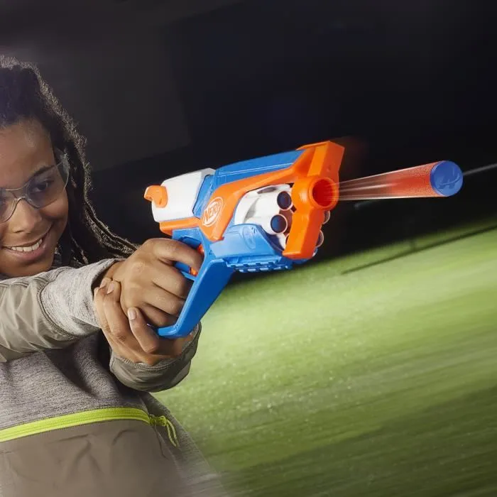 Nerf N Series Blaster Agility N1, pistolet à fléchettes avec 12 fléchettes Nerf N1, barillet 6 fléchettes, pour enfant à partir de 8 ans