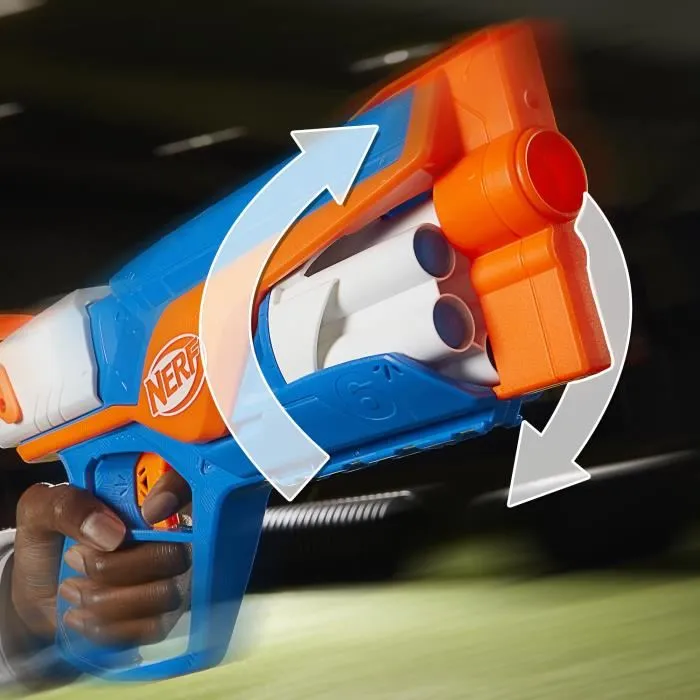 Nerf N Series Blaster Agility N1, pistolet à fléchettes avec 12 fléchettes Nerf N1, barillet 6 fléchettes, pour enfant à partir de 8 ans