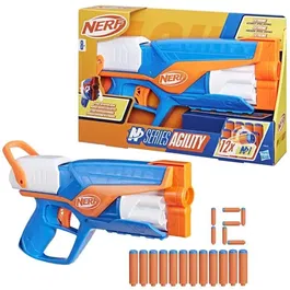 Nerf N Series Blaster Agility N1, pistolet à fléchettes avec 12 fléchettes Nerf N1, barillet 6 fléchettes, pour enfant à partir de 8 ans