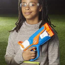 Nerf N Series Blaster Agility N1, pistolet à fléchettes avec 12 fléchettes Nerf N1, barillet 6 fléchettes, pour enfant à partir de 8 ans