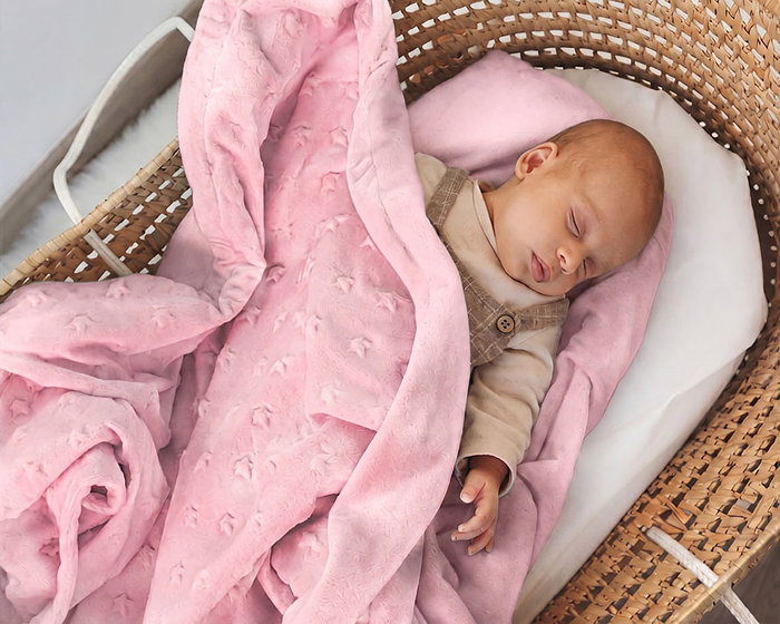 KioKids Couverture Rose avec Étoiles en Relief