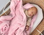 KioKids Couverture Rose avec Étoiles en Relief