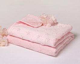 KioKids Couverture Rose avec Étoiles en Relief