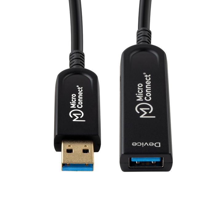 MicroConnect Câble d'extension USB 3.2 Gen 2 A en fibre optique premium, 25m