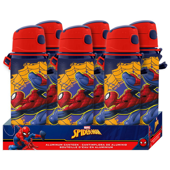 Kids Licensing Gourde Aluminium Spider-Man 600ml avec Anse - Enfant +3 Ans Kids Licensing Gourde Aluminium Spider-Man 600ml avec Anse - Enfant +3 Ans