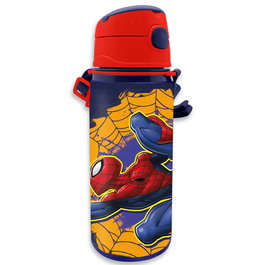 KIDS LICENSING - Gourde en aluminium Spiderman Marvel avec couvercle et sangle - Capacité 600 ml (0,6 L) - 7x22x7 cm - Cantimplora