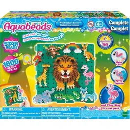 Aquabeads Coffret Créatif Balade en Savane 31968 - 1000 Perles à Eau, 4 Bases de Création, Planches de Modèles et Vaporisateur pour Enfants Dès 4 Ans