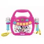 Lexibook - Enceinte Bluetooth Minnie Mouse avec effets lumineux, micros, batterie rechargeable USB-C et fonction karaoké - Rose - Pour enfant dès 3 ans