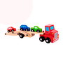 Tachan - Camion en bois FSC à 2 étages avec 3 voitures incluses - Jouet éducatif - À partir de 2 ans