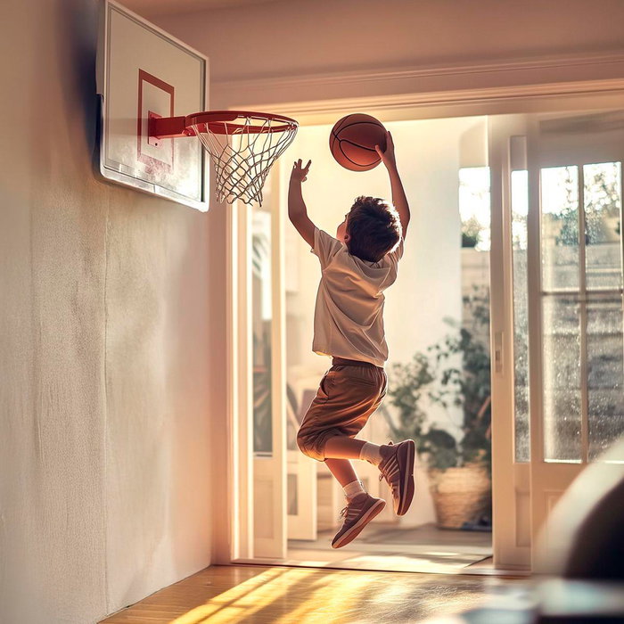 Lexibook Canasta De Baloncesto Electrónica JG920 Panier de basket électronique portable avec effets lumineux et sonores pour enfant - 48 cm