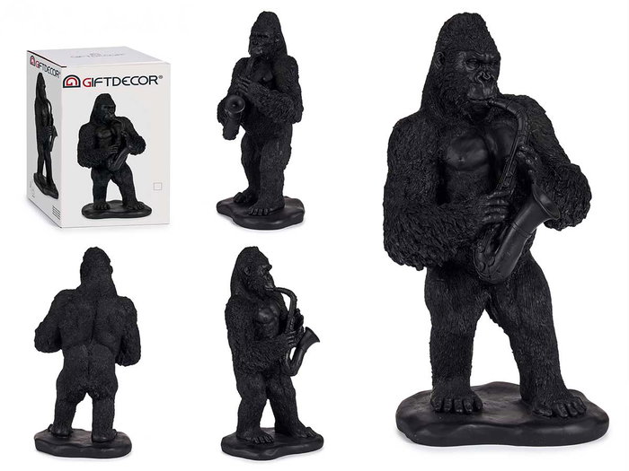 Giftdecor Gorille Saxo Noir Résine 15 x 38 x 22 cm Figurine Décorative (Set de 3) Giftdecor Gorille Saxo Noir Résine 15 x 38 x 22 cm Figurine Décorative (Set de 3)
