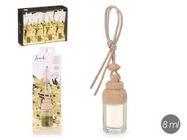 ACORDE Désodorisant Voiture Vanille 8 ml - Verre, Bois, Blanc - 2,5 x 6 x 2,5 cm (Set de 24)