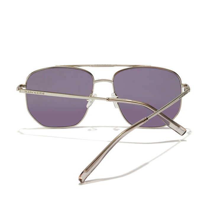 Hawkers CAD Lunettes de soleil aviateur unisexe monture argentée en acier inoxydable