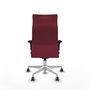 Piqueras Y Crespo Fauteuil Albacete, mécanisme synchrone, tissu grenat, base blanche, accoudoirs 1D
