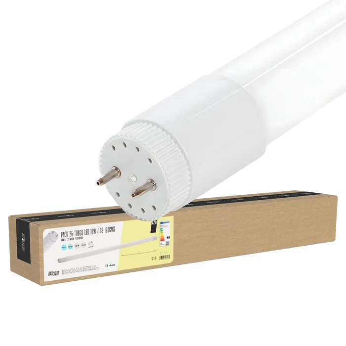 BX3 LIGHT - Pack de 25 tubes LED T8 18W 120cm, 1800 lm, 6000K blanc froid, verre, 40000 h de durée de vie - Ref. BX3-LM1063-CW BX3 LIGHT - Pack de 25 tubes LED T8 18W 120cm, 1800 lm, 6000K blanc froid, verre, 40000 h de durée de vie - Ref. BX3-LM1063-CW