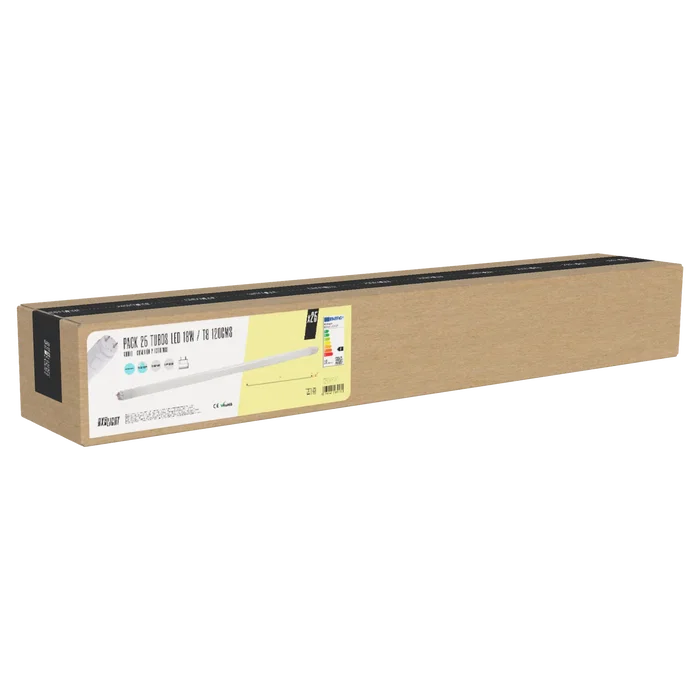 BX3 LIGHT - Pack de 25 tubes LED T8 18W 120cm, 1800 lm, 6000K blanc froid, verre, 40000 h de durée de vie - Ref. BX3-LM1063-CW BX3 LIGHT - Pack de 25 tubes LED T8 18W 120cm, 1800 lm, 6000K blanc froid, verre, 40000 h de durée de vie - Ref. BX3-LM1063-CW