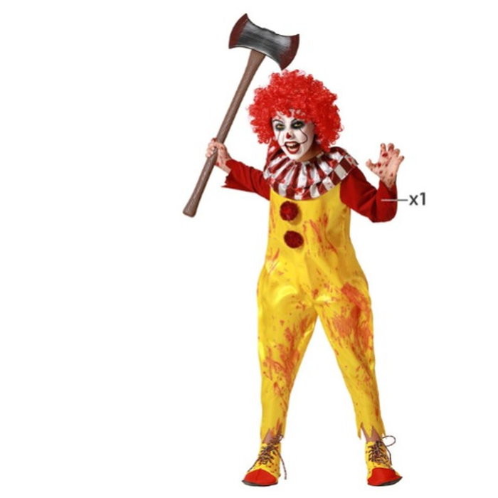 BigBuy Carnival Déguisement Clown Enfant Jaune avec Détails Sanglants