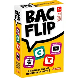 Lansay BAC FLIP - Jeu de société de rapidité et de réflexion avec cartes à thèmes - 12 thèmes - A partir de 8 ans