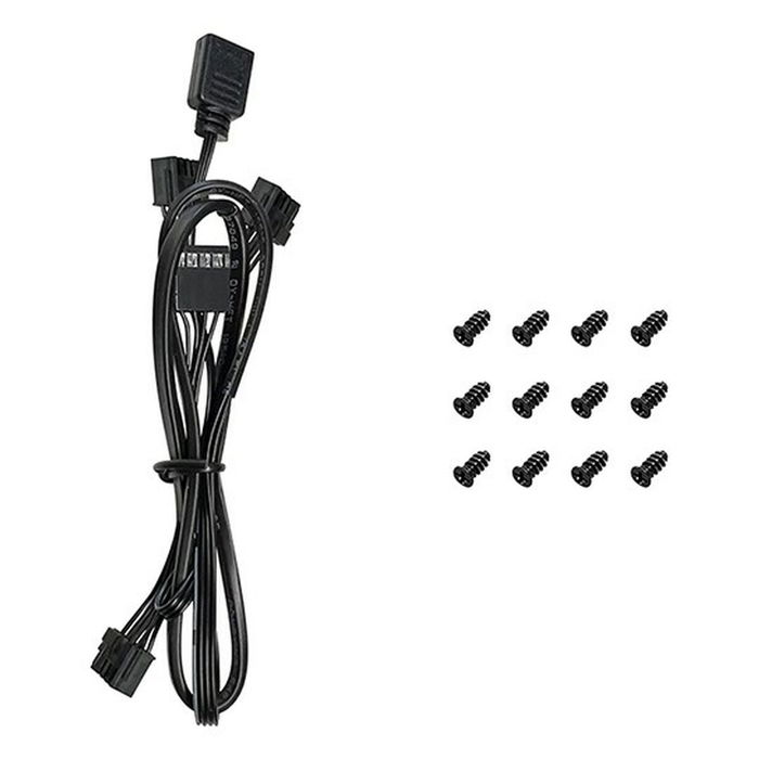 DeepCool FL12R-3 Pack de 3 Ventilateurs PC 120 mm Noir, Vitesse 500-2150 tr/min, Flux d'Air 93.45 m³/h, LED, Connecteur 4 Broches (PWM), Roulement FDB