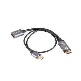 Lanberg Adaptateur HDMI 2.0 vers DisplayPort 4K 18 Gbit/s - Contact Doré, 0.2 m