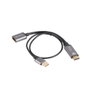 Lanberg Adaptateur HDMI 2.0 vers DisplayPort 4K 18 Gbit/s - Contact Doré, 0.2 m