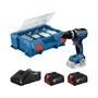 Bosch Professional Perceuse-visseuse à percussion sans fil GSB 18V-65 18V avec 2 batteries GBA 18V 4,0Ah et chargeur GAL 18V-40 dans L-Case