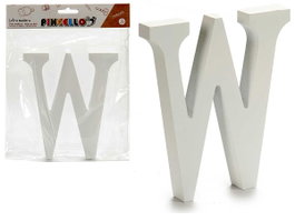Pincello Lettre W en Bois Blanc 1,8 x 15 cm (Set de 12)