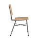 GINER Y COLOMER Lot de 2 chaises en rotin naturel tissé à main avec structure en fer noir, design moderne et ergonomique - Assise 45x38 cm