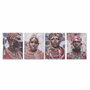 DKD Home Decor Toile Bois MDF 30 x 1,8 x 40 cm (4 Pièces)