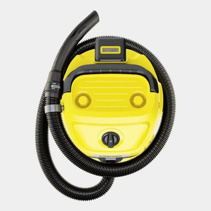 Kärcher WD 3-18 S V-17/20 - Aspirateur sans fil eau et poussières 17L Acier - Autonomie 20 min - Systeme Pull and Push - Livré avec filtre et brosse