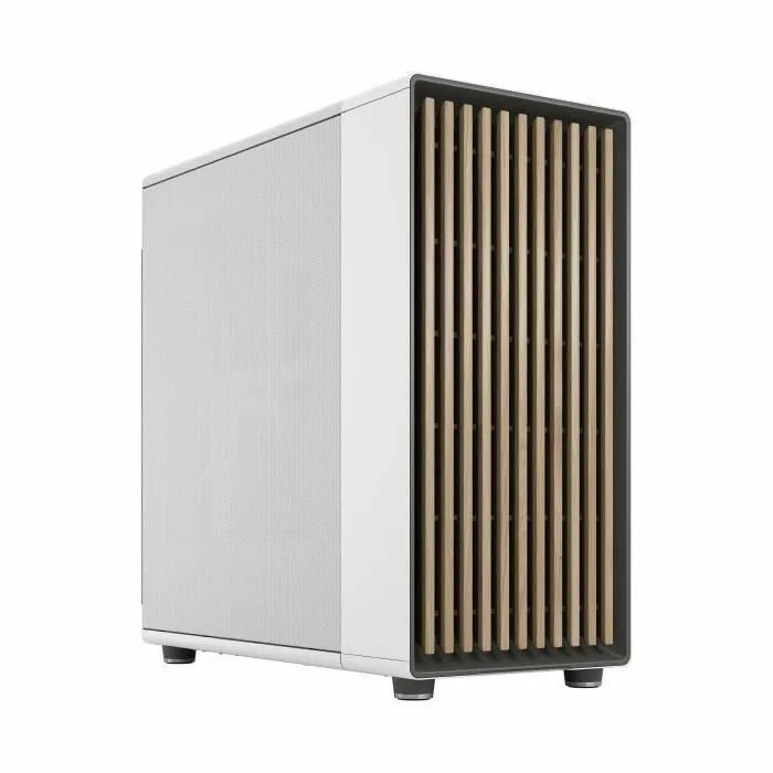 Fractal Design North XL Chalk White FD-C-NOR1X-03 - Boîtier PC E-ATX avec design bois et alliage, ventilateurs 140 mm PWM, hub, USB 3.1 Type-C