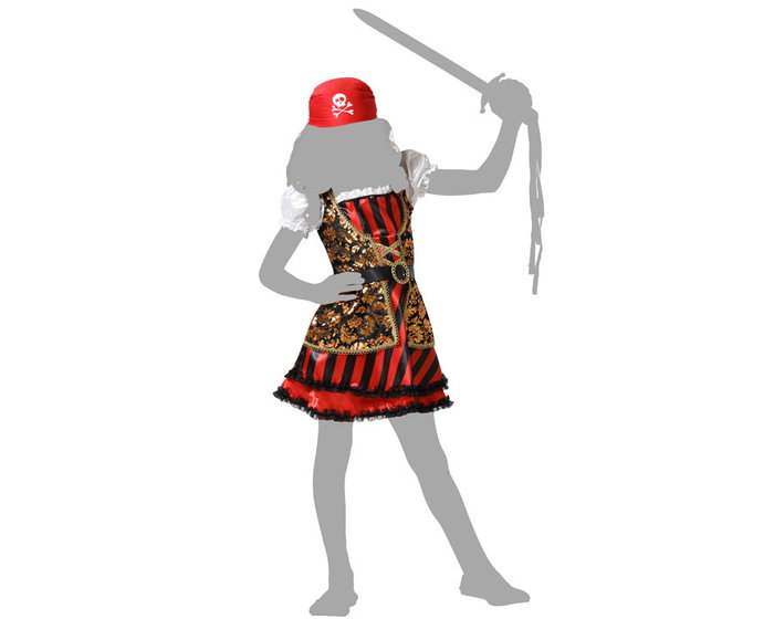 Disfraz Pirata Niña Infantil Vestido Rouge