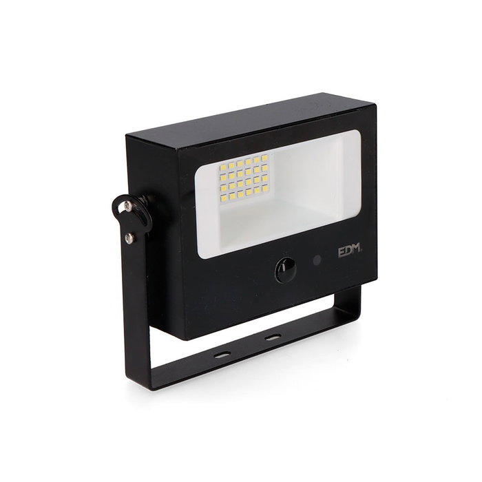 Edm Projecteur solaire auto-basculant 10W 1800 lm Noir