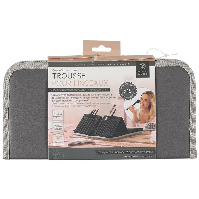 Cosmetic Club Étui pour 15 Pinceaux et Brosses avec Fermeture Éclair Cosmetic Club Étui pour 15 Pinceaux et Brosses avec Fermeture Éclair