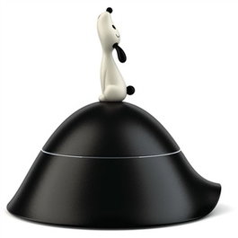 Alessi Lulà Mangeoire pour Chiens Noir en Acier Inoxydable