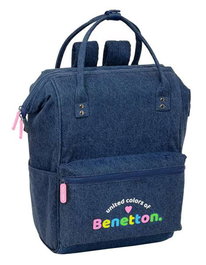 Benetton Sac à dos pour ordinateur portable 13 pouces Denim 27x40x19 cm