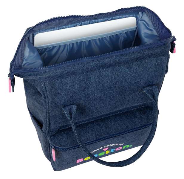 Benetton Sac à dos pour ordinateur portable 13 pouces Denim 27x40x19 cm
