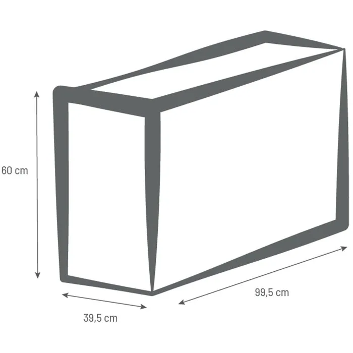 Eda Jardinière Muret Volcania 116 L - Décoration Pierre - Intérieur/Extérieur - Double paroi - Dimensions 99,5 x 39,5 x 60 cm - Beige Calcaire