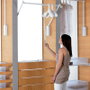 SERVETTO Perchero abatible 3T blanc et nickel 56-95 mm
