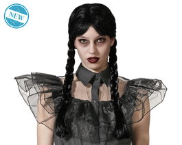 Perruque Brunette Avec Deux Tresses 180 g pour Déguisements Éthniques ou d'Époque - Idéale Carnaval, Théâtre
