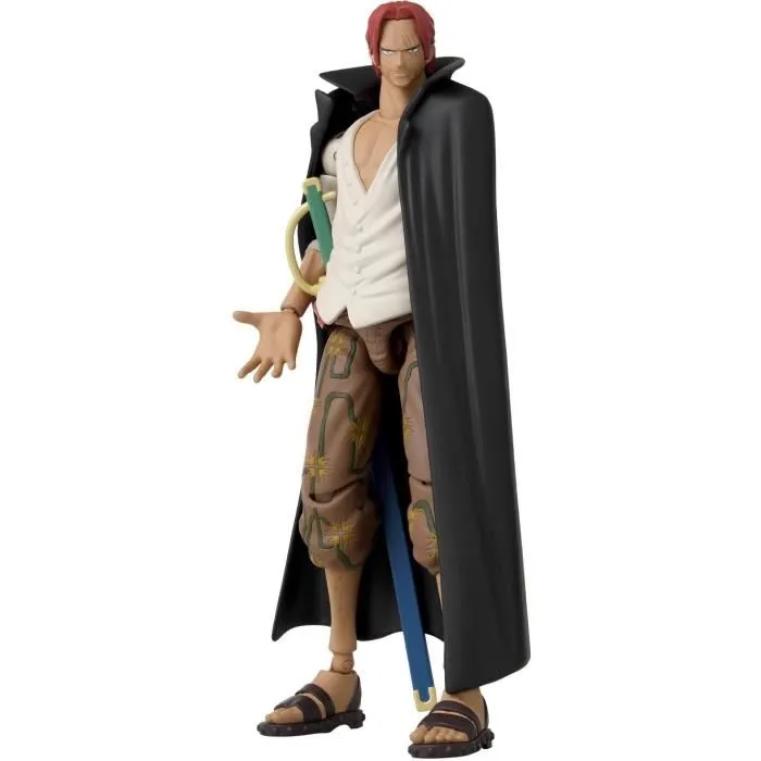 Bandai Figurine Anime Heroes One Piece - Shanks 17 cm avec 16 points d'articulation, pour collection et jeu, personnage 'Le Roux'
