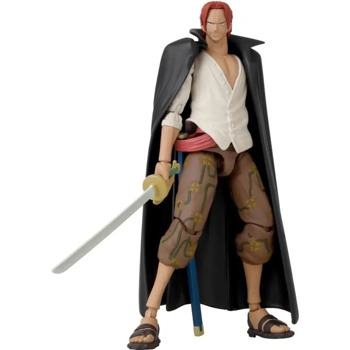 Bandai Figurine Anime Heroes One Piece - Shanks 17 cm avec 16 points d'articulation, pour collection et jeu, personnage 'Le Roux'