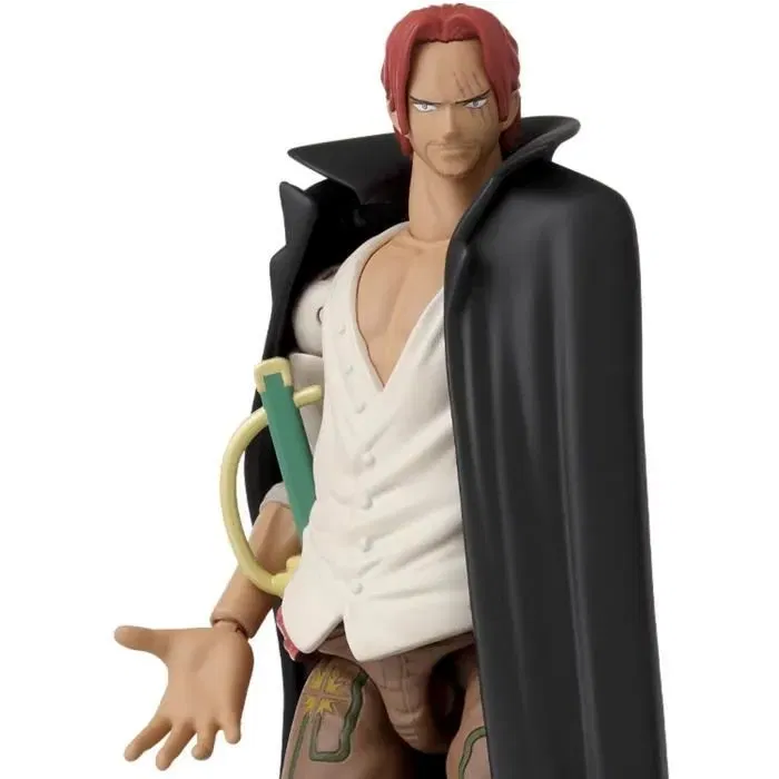 Bandai Figurine Anime Heroes One Piece - Shanks 17 cm avec 16 points d'articulation, pour collection et jeu, personnage 'Le Roux'