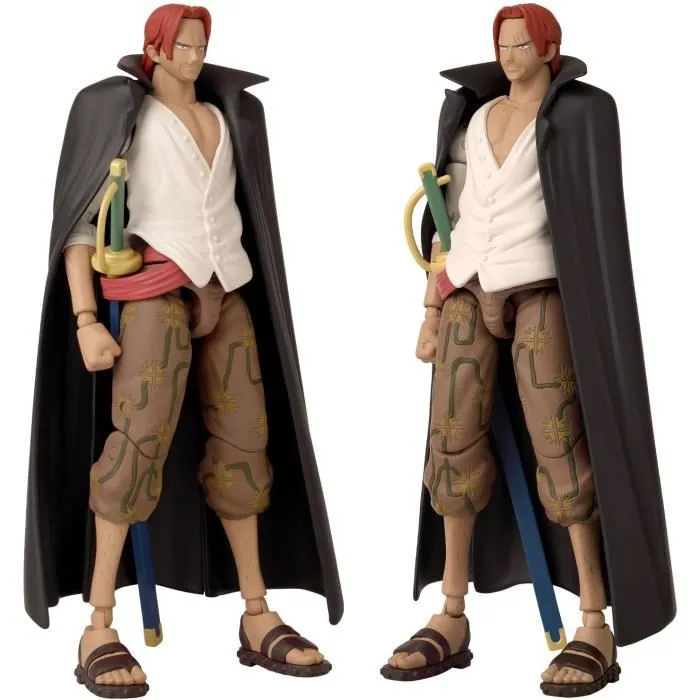 Bandai Figurine Anime Heroes One Piece - Shanks 17 cm avec 16 points d'articulation, pour collection et jeu, personnage 'Le Roux'