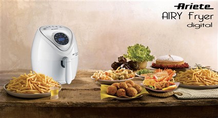 Ariete 4616/03 Friteuse à air sans huile blanche avec écran LCD tactile, 7 programmes prédéfinis, pour cuisson saine et produits surgelés
