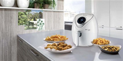 Ariete 4616/03 Friteuse à air sans huile blanche avec écran LCD tactile, 7 programmes prédéfinis, pour cuisson saine et produits surgelés